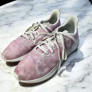 Adidas Cloudfoam Super Womens Sneakers Pink White Sz 9.5 Comfortable Lightweight